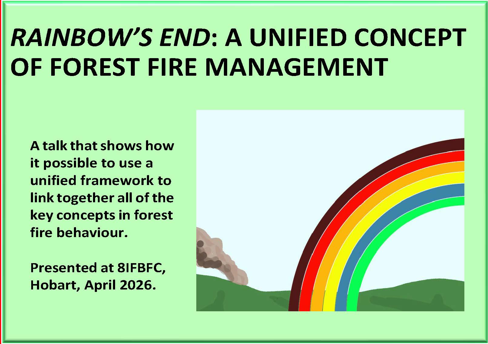 Quantitative FFDR. This material showing how the all of the concepts in forest fire management can be viewed as a whole.